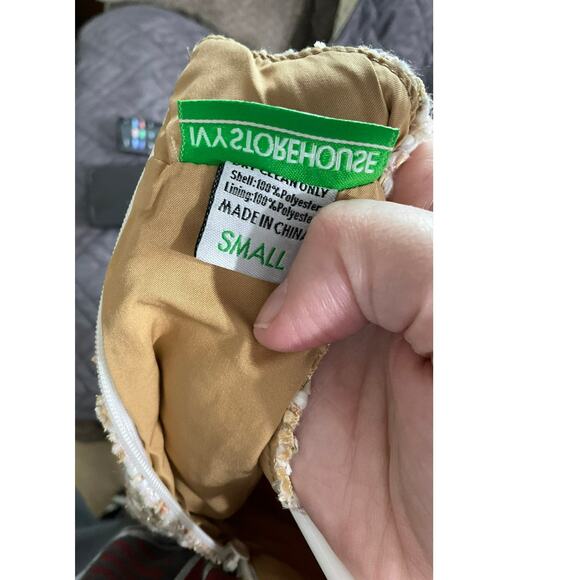 AKA Ivy Storehouse Tweed Sleeveless Shift Dress Pockets Sparkly High Neck Small - Picture 8 of 9